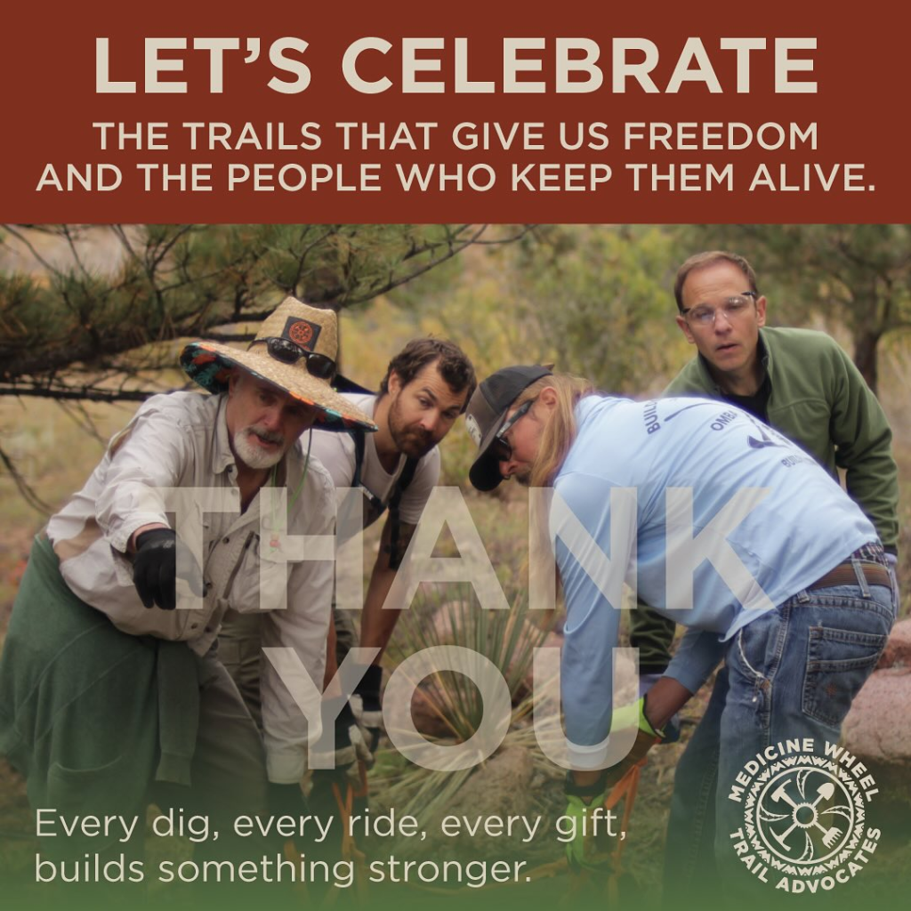 Medicine Wheel volunteers at work on a trail.